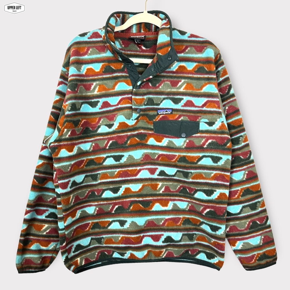Patagonia 2016 Snap-T Synchilla Fleece Pullover Sweater in Cinder Red Large